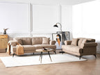 2 Seater Fabric Sofa Light Brown SKIVE