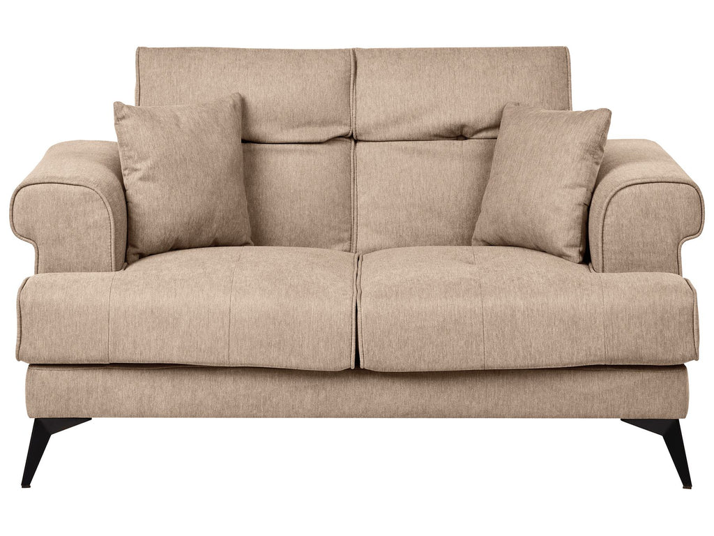 2 Seater Fabric Sofa Light Brown SKIVE