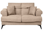 2 Seater Fabric Sofa Light Brown SKIVE