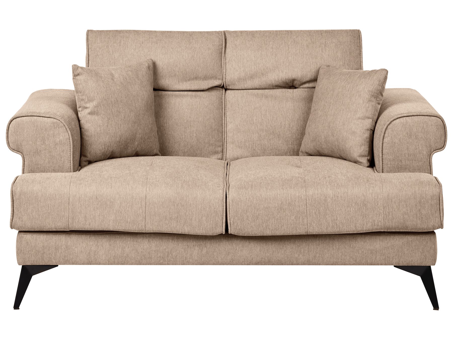 2 Seater Fabric Sofa Light Brown SKIVE