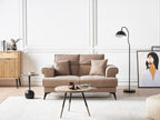 2 Seater Fabric Sofa Light Brown SKIVE