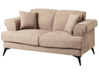 2 Seater Fabric Sofa Light Brown SKIVE