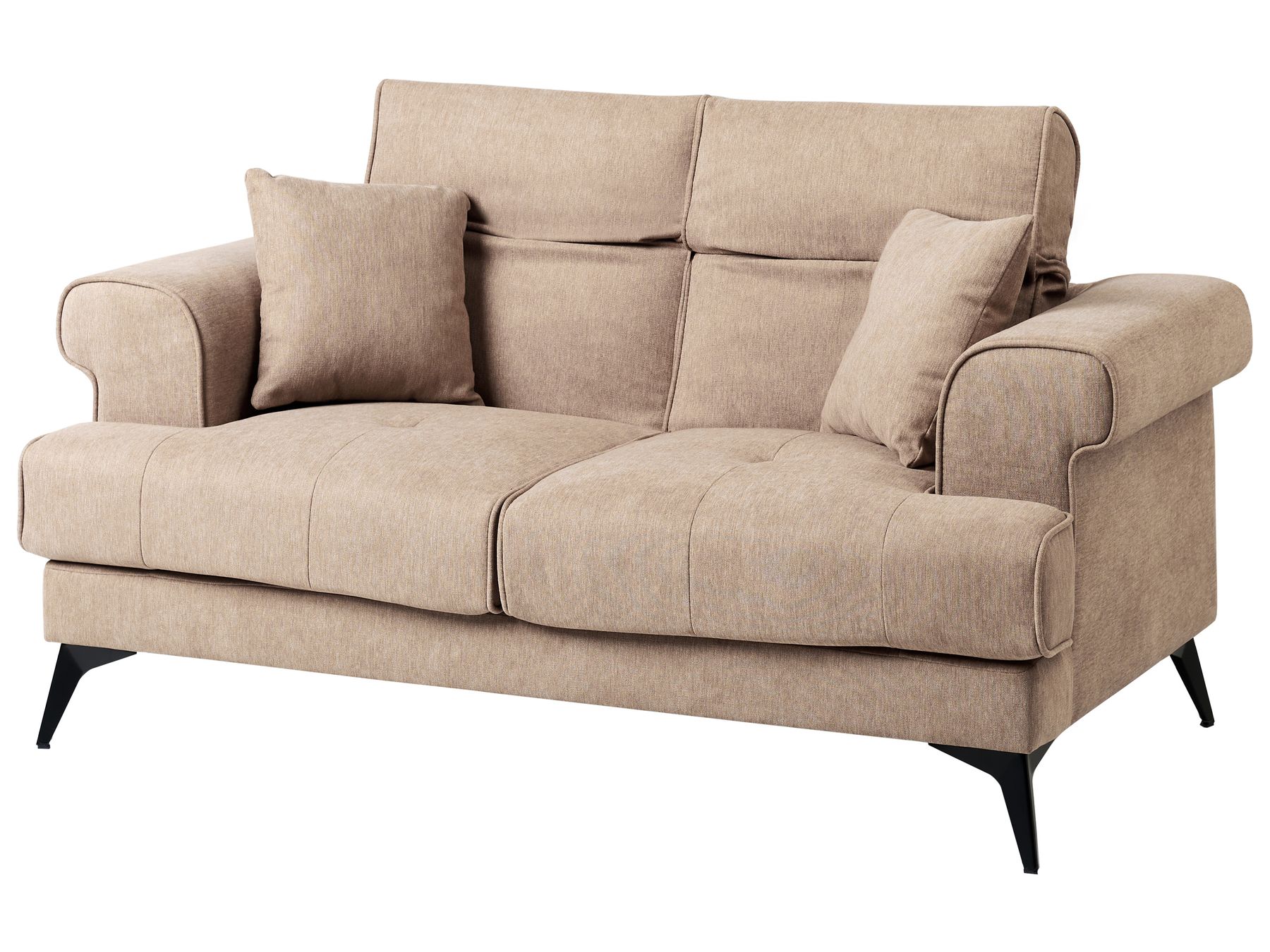 2 Seater Fabric Sofa Light Brown SKIVE