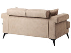 2 Seater Fabric Sofa Light Brown SKIVE