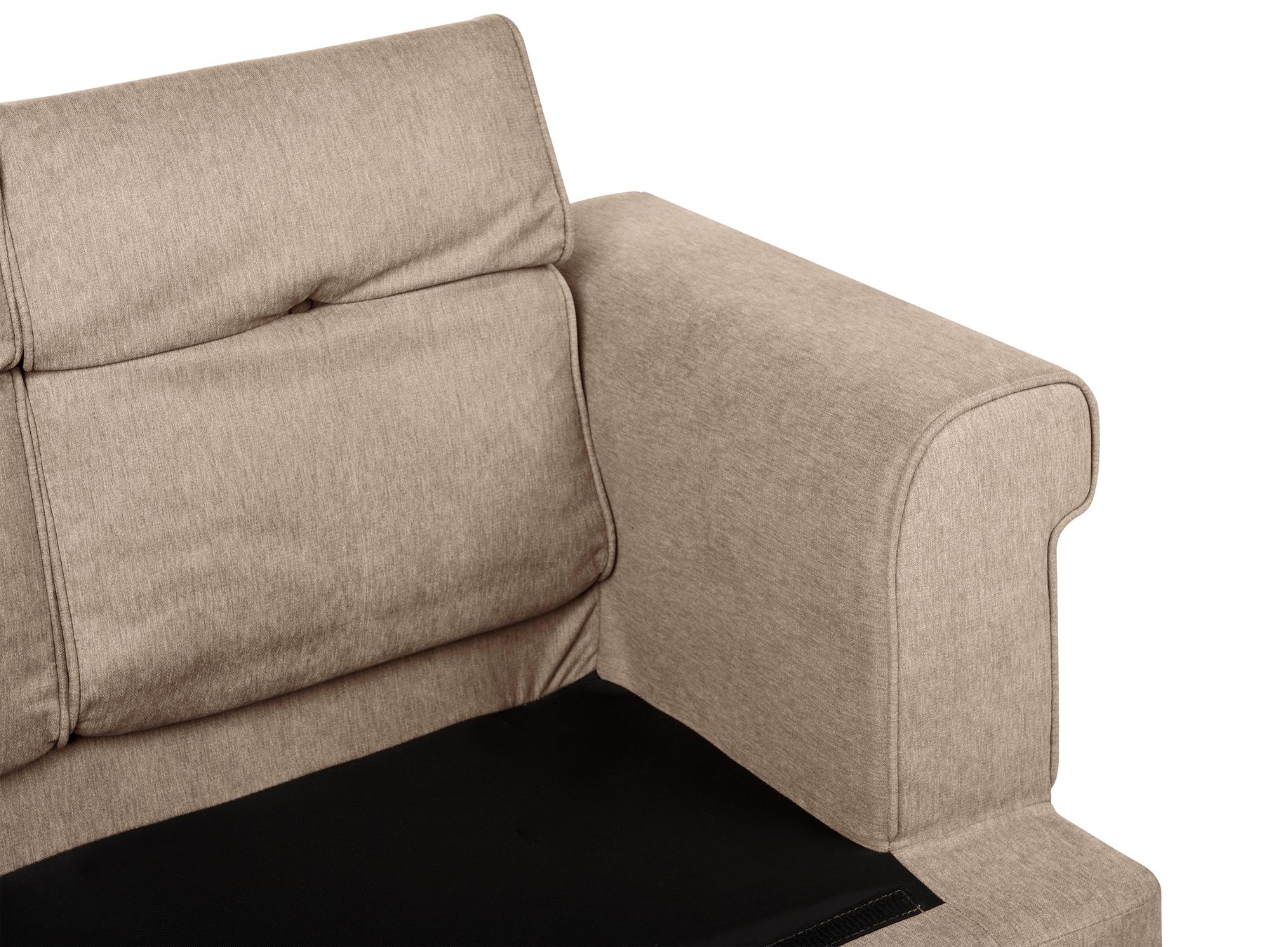 2 Seater Fabric Sofa Light Brown SKIVE