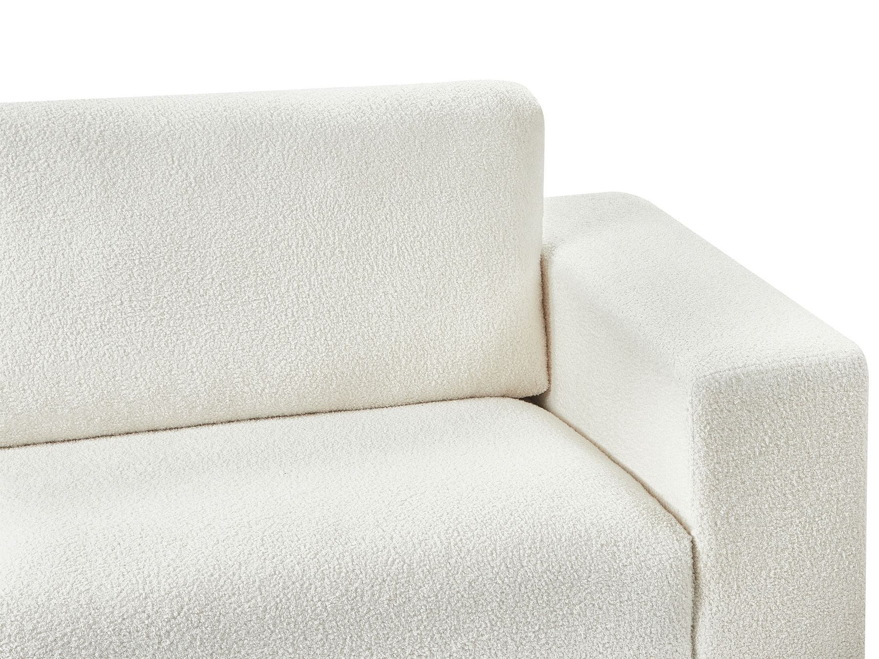 3 Seater Boucle Sofa Off-White NIVALA