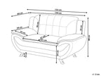 2 Seater Faux Leather Sofa Grey LEIRA