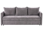 Sofa Bed HOLSEN Fabric Taupe with Storage 3 Seater