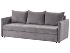 Sofa Bed HOLSEN Fabric Taupe with Storage 3 Seater