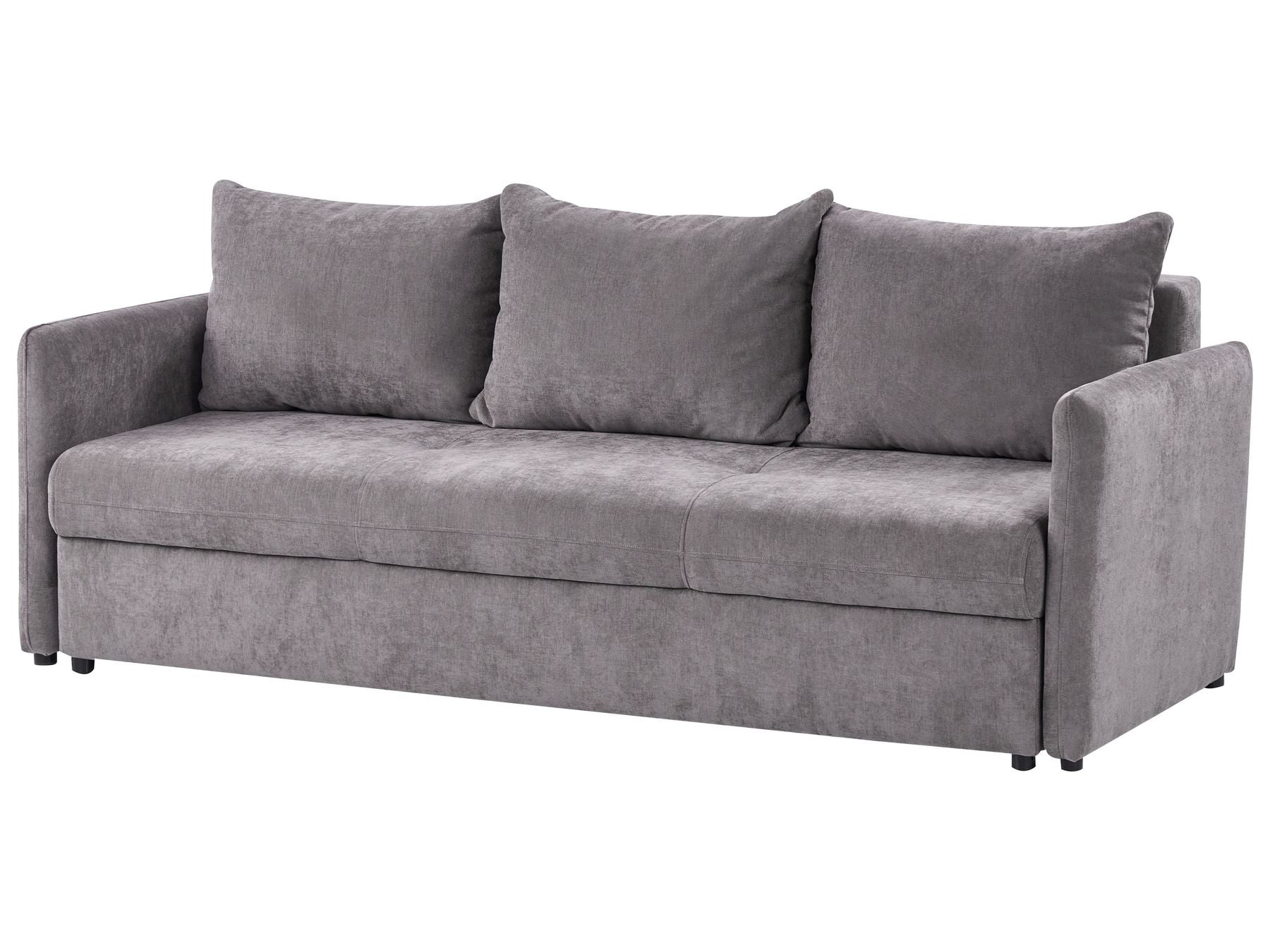 Sofa Bed HOLSEN Fabric Taupe with Storage 3 Seater