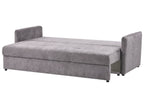Sofa Bed HOLSEN Fabric Taupe with Storage 3 Seater