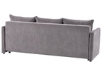 Sofa Bed HOLSEN Fabric Taupe with Storage 3 Seater