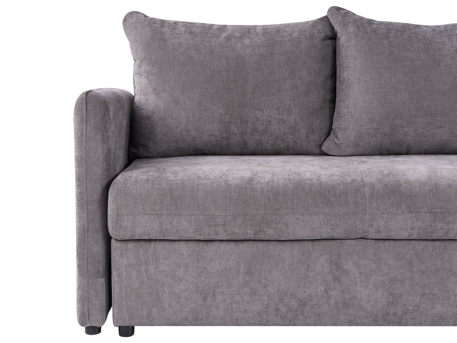 Sofa Bed HOLSEN Fabric Taupe with Storage 3 Seater