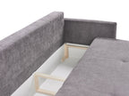 Sofa Bed HOLSEN Fabric Taupe with Storage 3 Seater