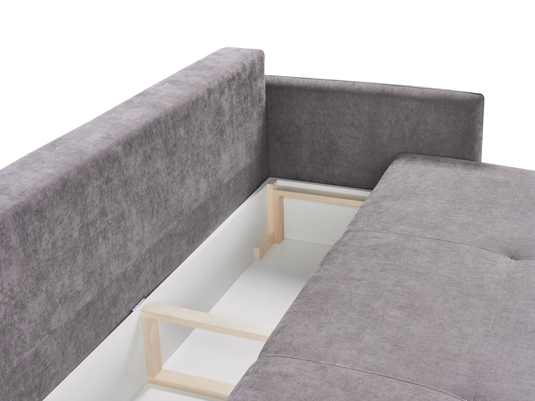 Sofa Bed HOLSEN Fabric Taupe with Storage 3 Seater
