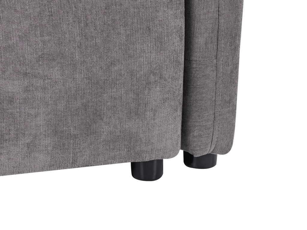 Sofa Bed HOLSEN Fabric Taupe with Storage 3 Seater