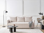Sofa Bed HOLSEN Fabric Beige with Storage 3 Seater
