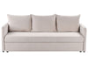Sofa Bed Fabric Beige with Storage 3 Seater