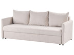 Sofa Bed HOLSEN Fabric Beige with Storage 3 Seater