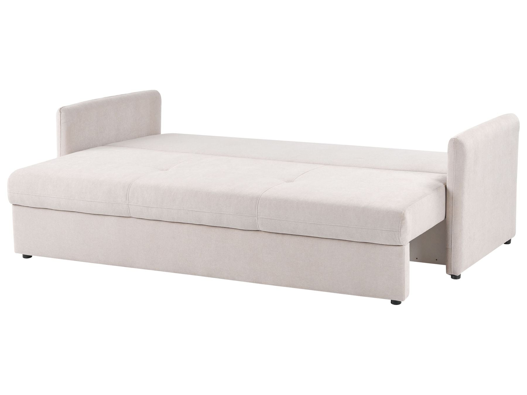 Sofa Bed HOLSEN Fabric Beige with Storage 3 Seater