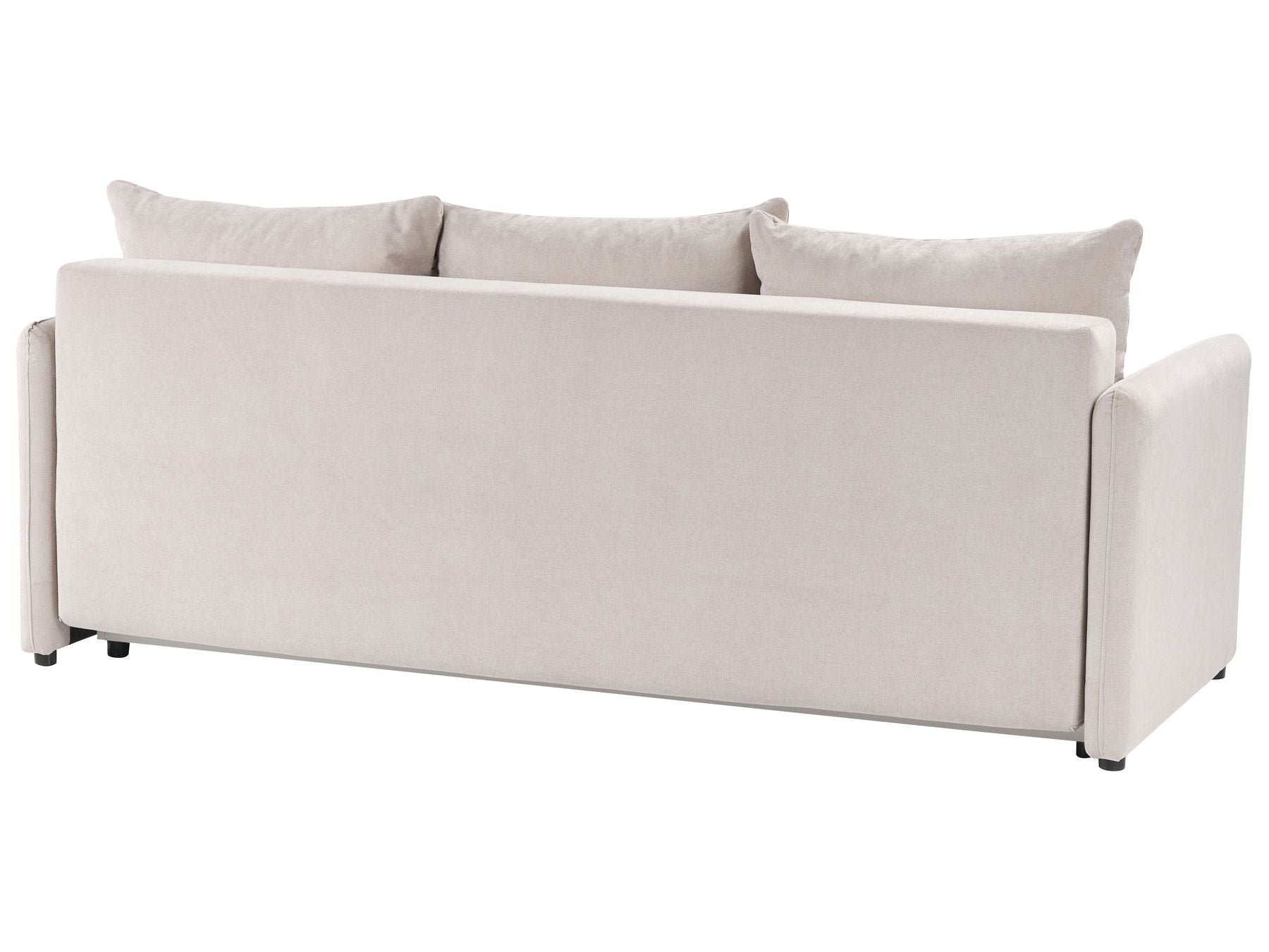 Sofa Bed HOLSEN Fabric Beige with Storage 3 Seater