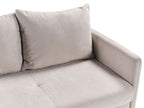 Sofa Bed HOLSEN Fabric Beige with Storage 3 Seater