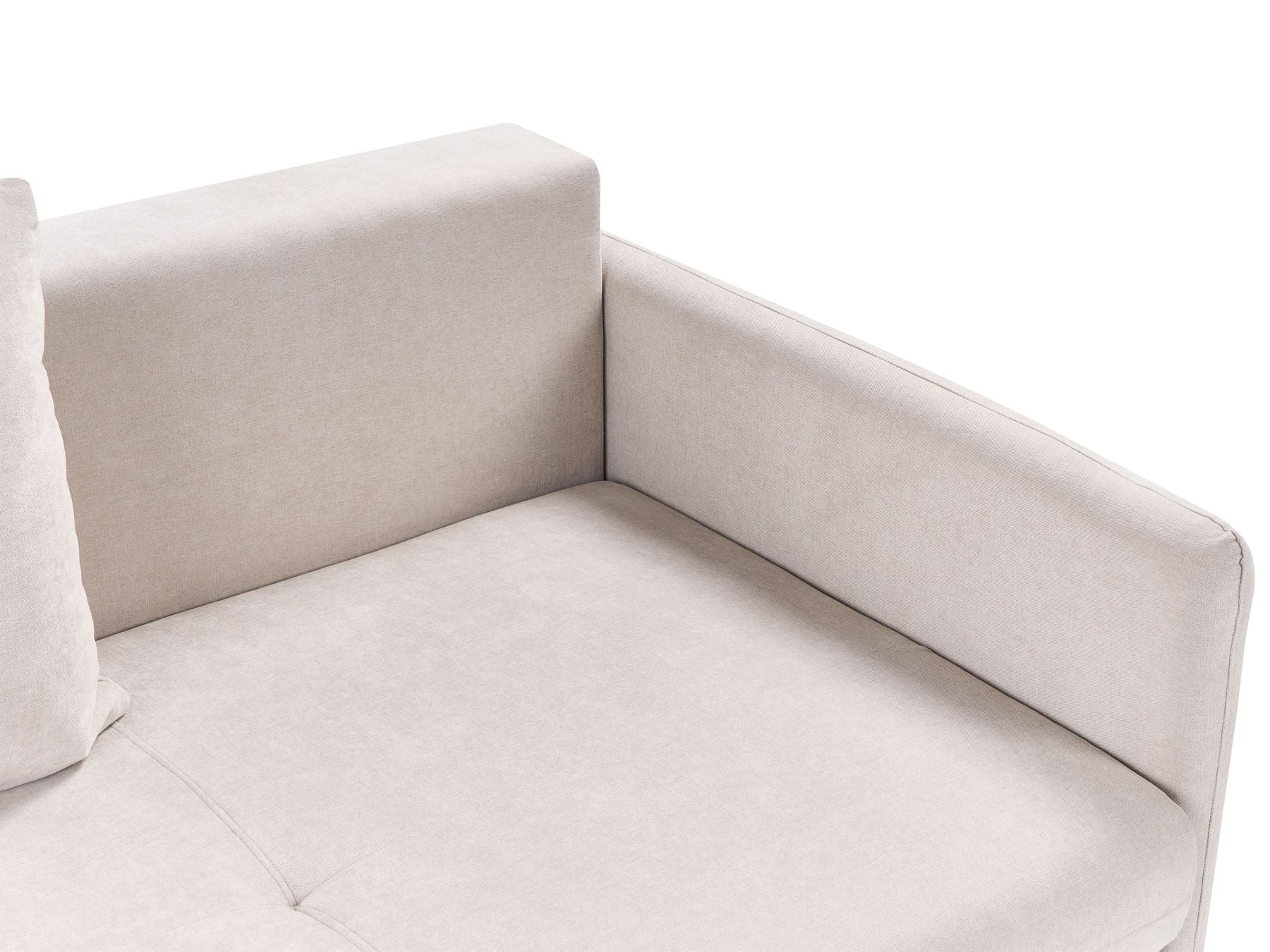 Sofa Bed HOLSEN Fabric Beige with Storage 3 Seater