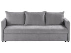 Sofa Bed HOLSEN Fabric Grey with Storage 3 Seater