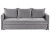 Sofa Bed Fabric Grey with Storage 3 Seater