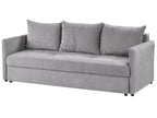 Sofa Bed HOLSEN Fabric Grey with Storage 3 Seater