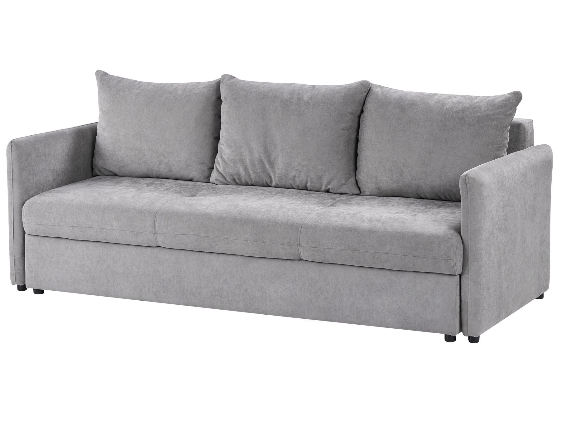 Sofa Bed HOLSEN Fabric Grey with Storage 3 Seater