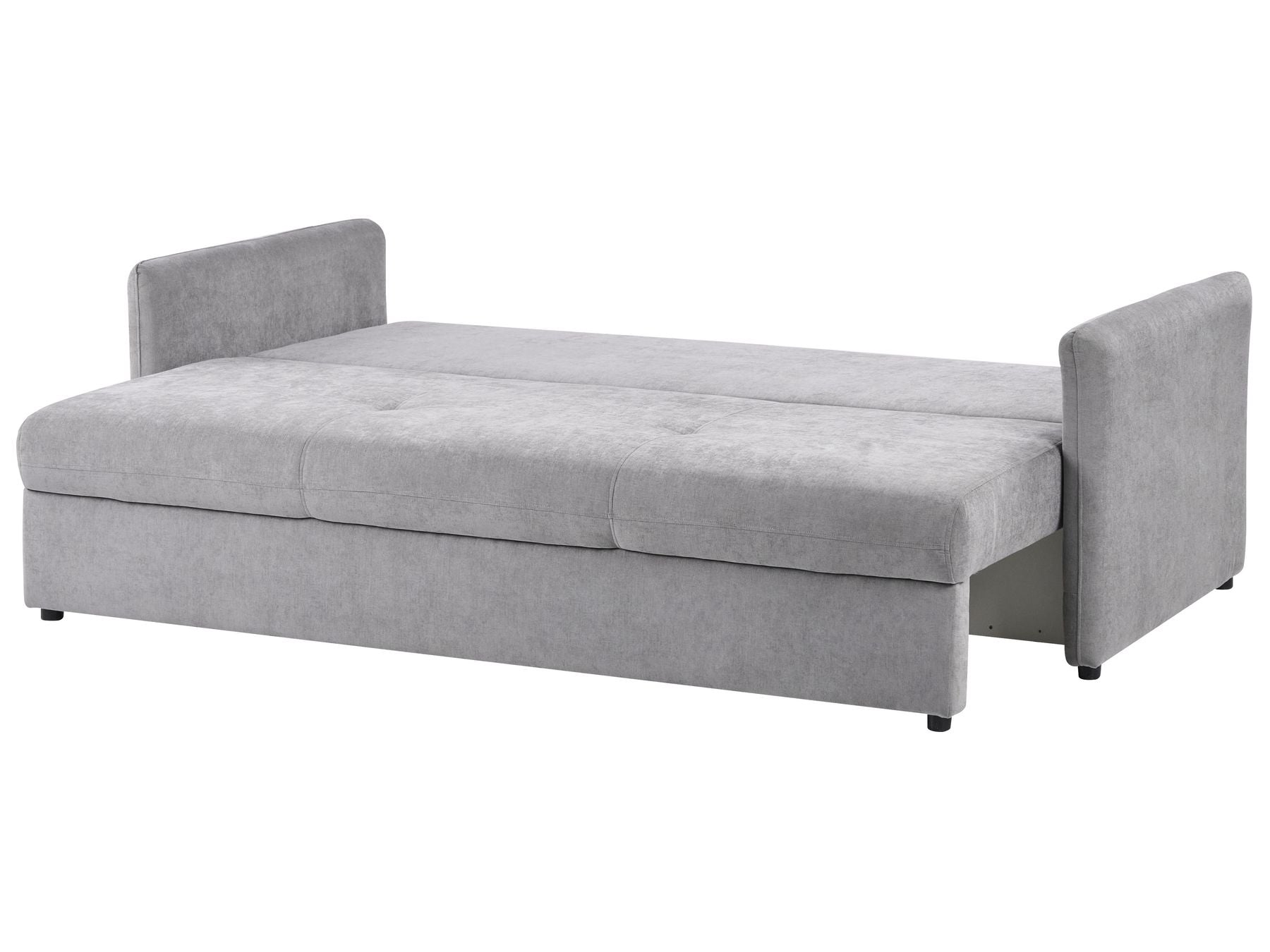 Sofa Bed HOLSEN Fabric Grey with Storage 3 Seater