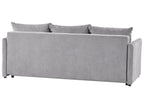 Sofa Bed HOLSEN Fabric Grey with Storage 3 Seater