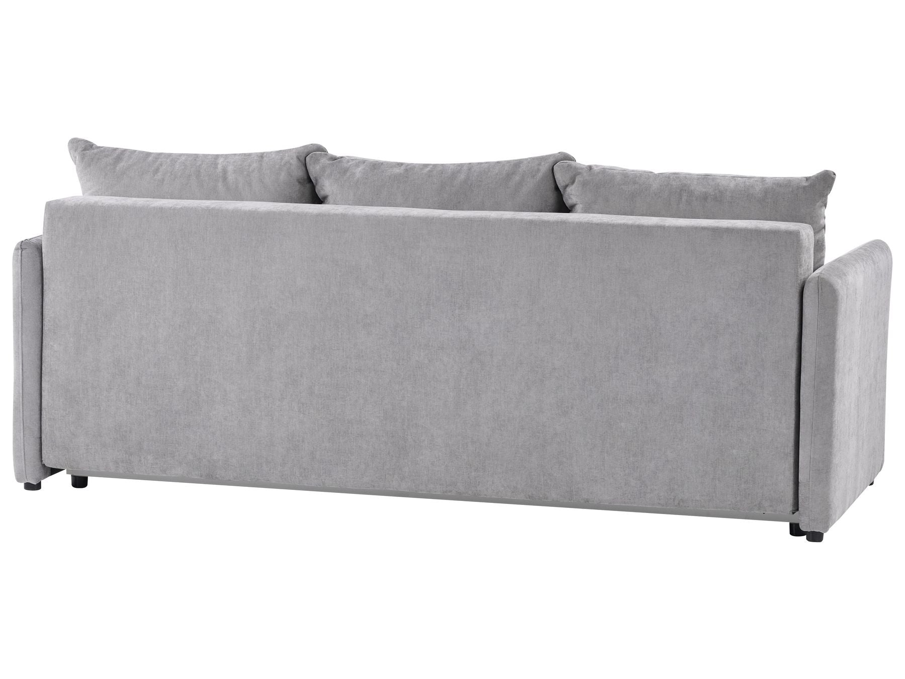 Sofa Bed HOLSEN Fabric Grey with Storage 3 Seater