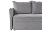Sofa Bed HOLSEN Fabric Grey with Storage 3 Seater