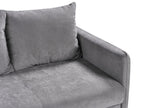Sofa Bed HOLSEN Fabric Grey with Storage 3 Seater