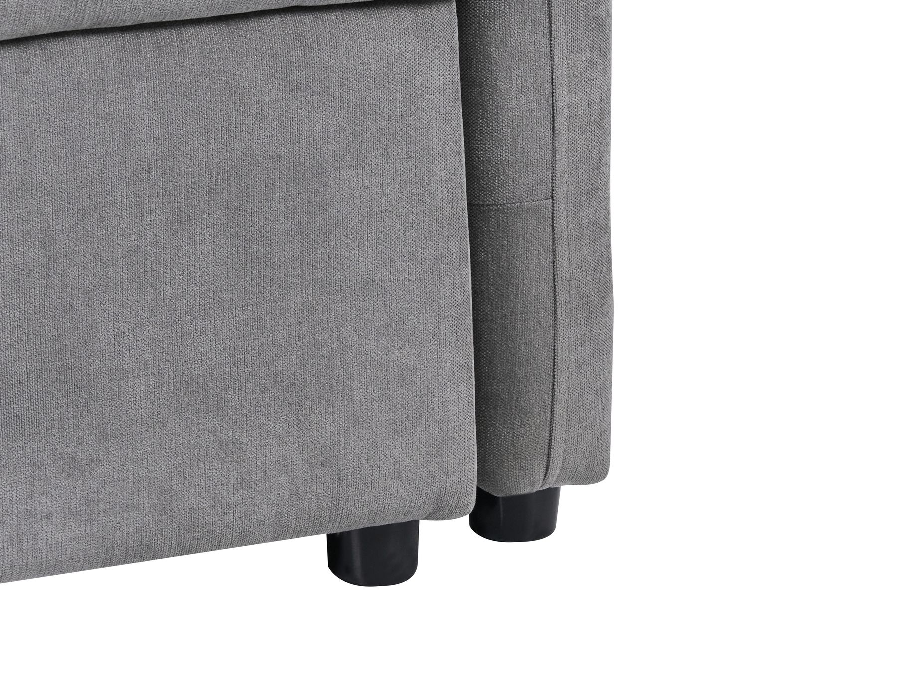 Sofa Bed HOLSEN Fabric Grey with Storage 3 Seater