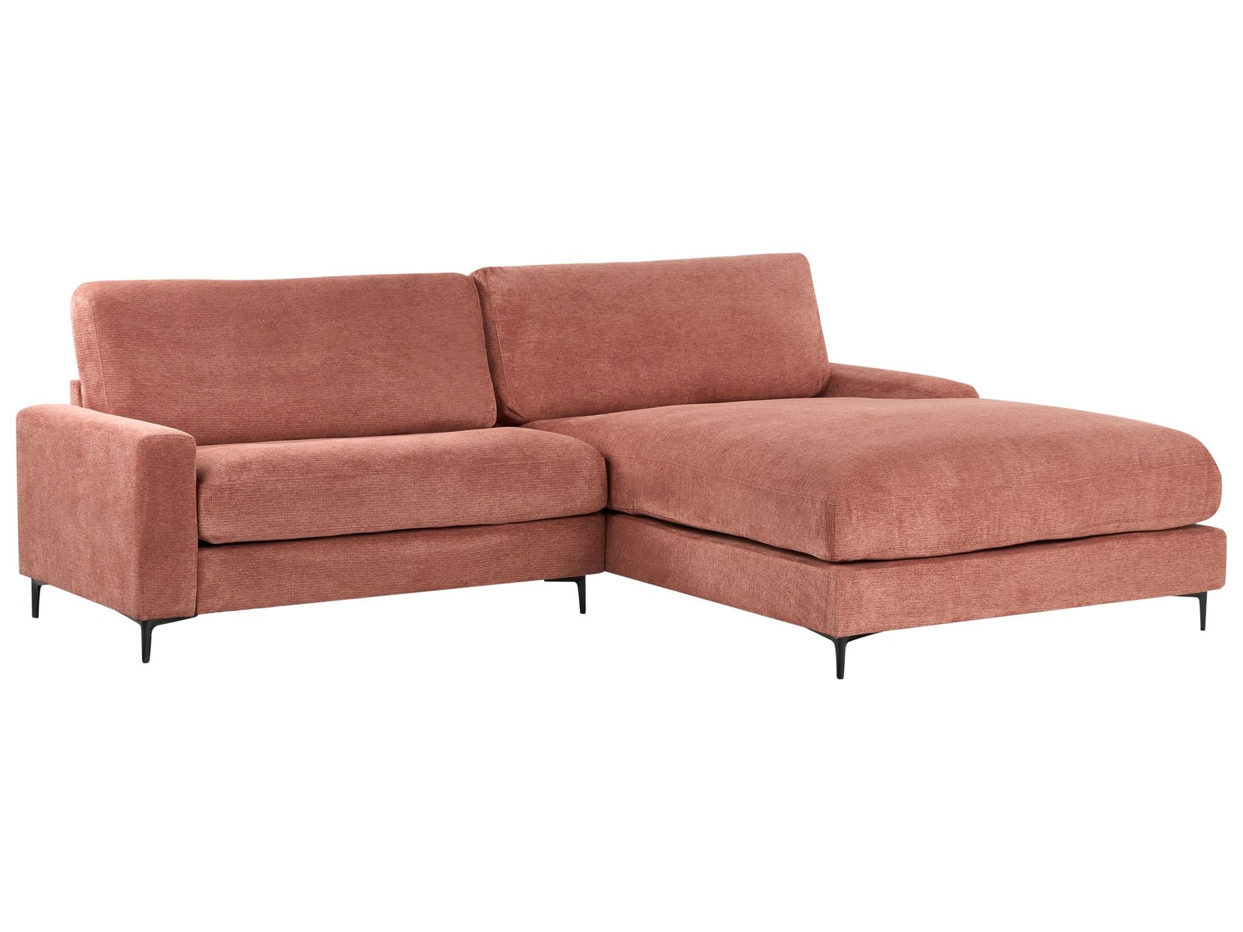 Left Hand Fabric Corner Sofa Red MALOY