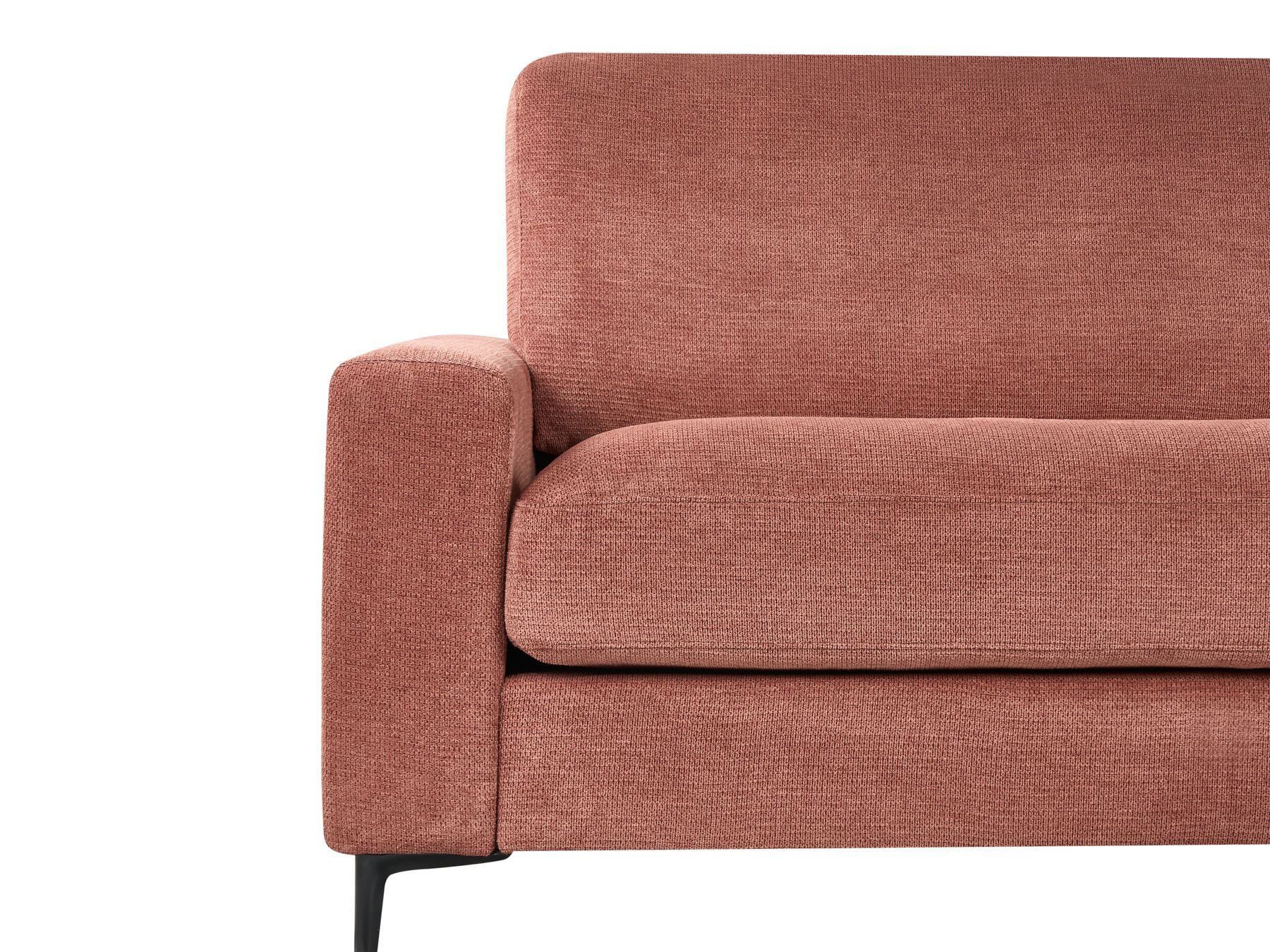 Left Hand Fabric Corner Sofa Red MALOY
