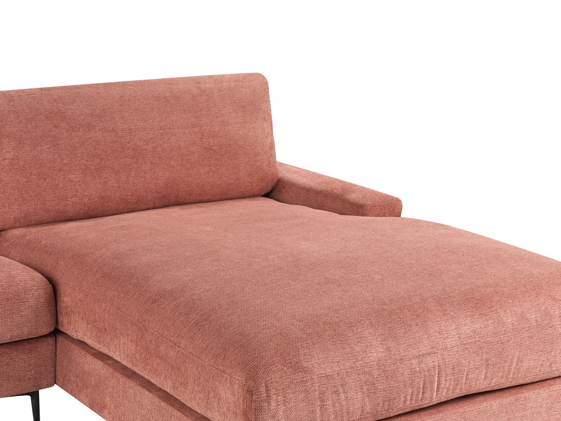 Left Hand Fabric Corner Sofa Red MALOY