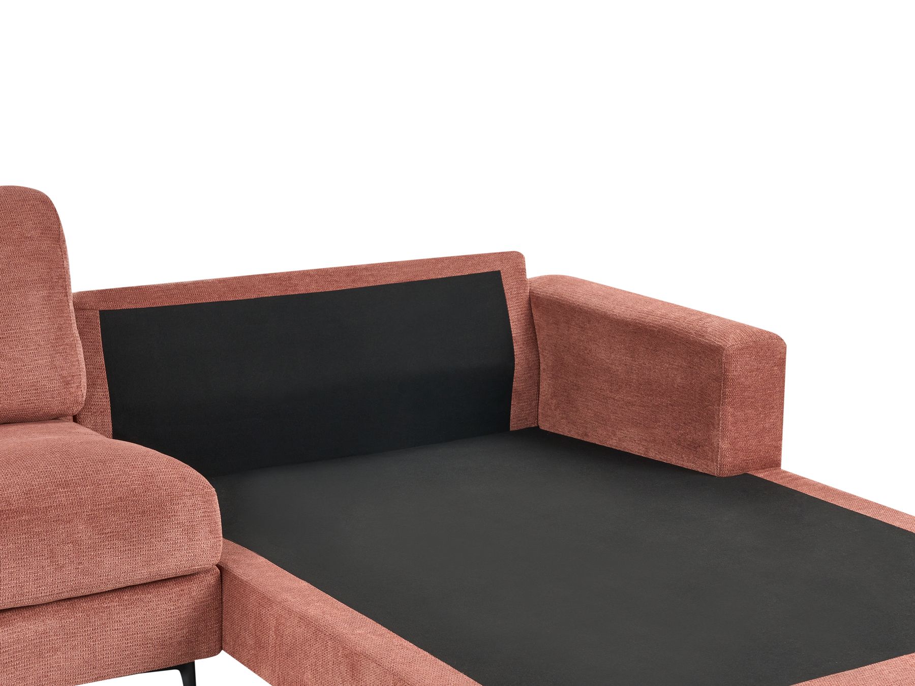 Left Hand Fabric Corner Sofa Red MALOY