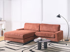 Right Hand Fabric Corner Sofa Red MALOY