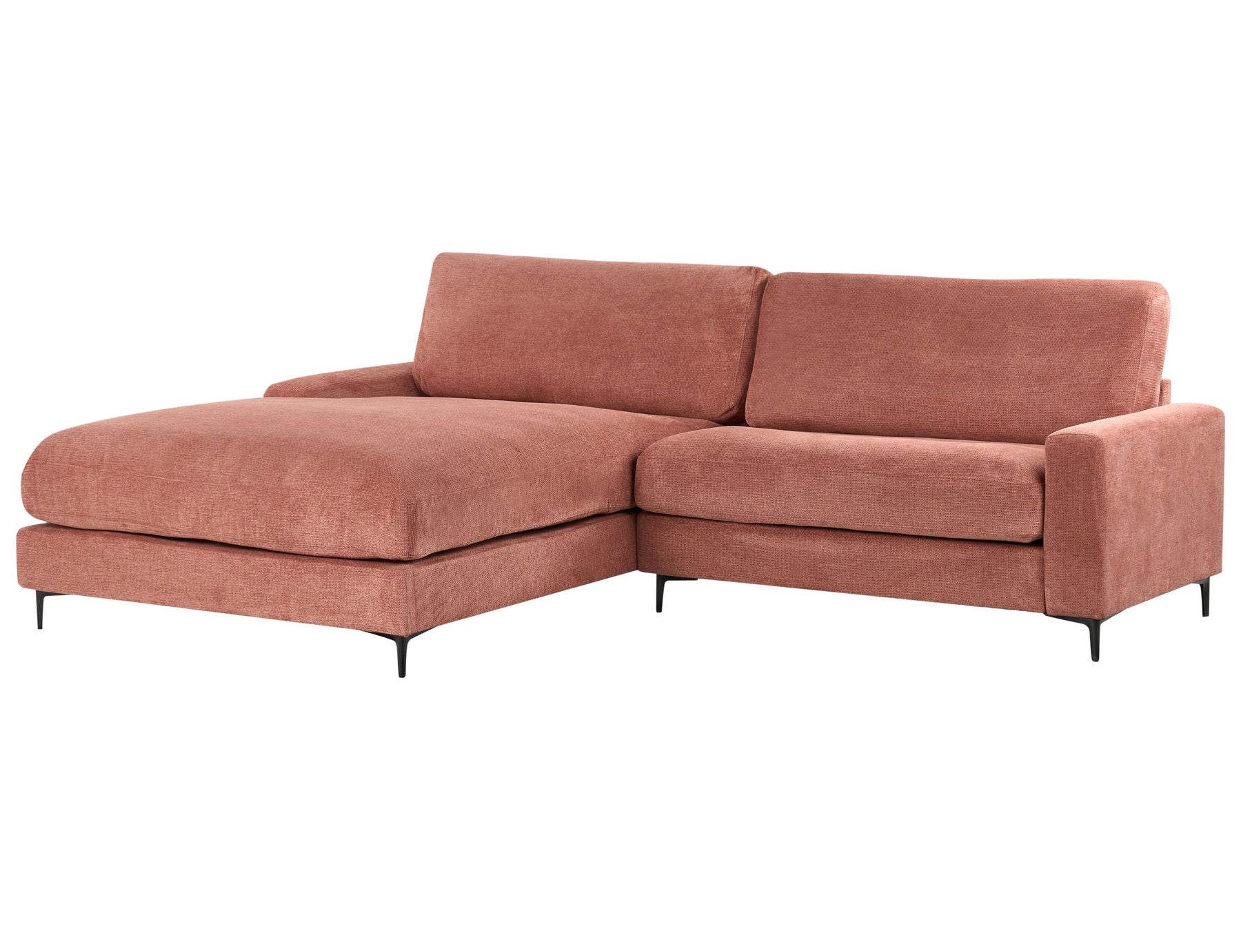 Right Hand Fabric Corner Sofa Red MALOY