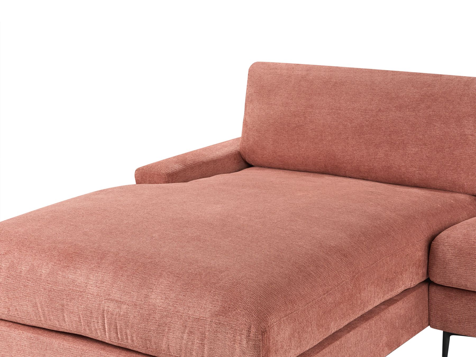 Right Hand Fabric Corner Sofa Red MALOY