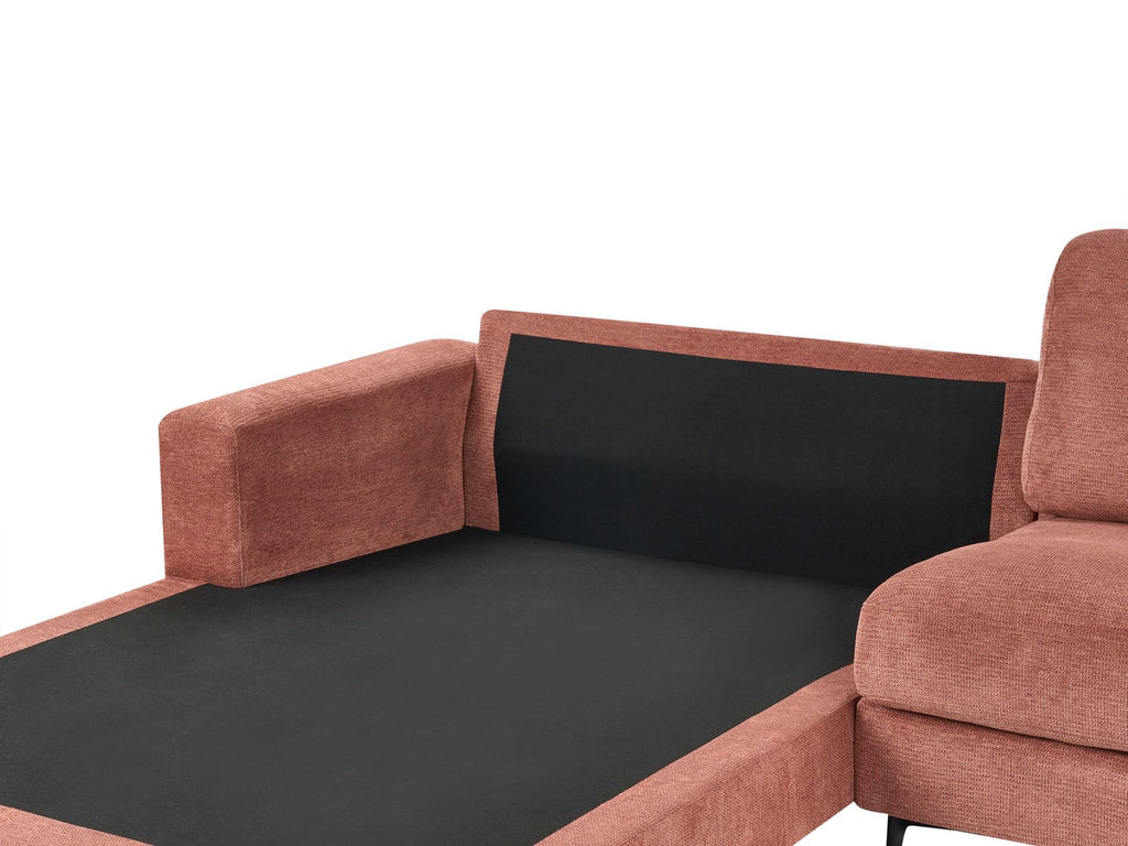 Right Hand Fabric Corner Sofa Red MALOY
