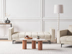 Sofa Bed ALNES Fabric Beige 3 Seater