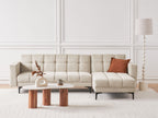 Modular Corner Sofa Bed ALNES Fabric Beige 4 Seater