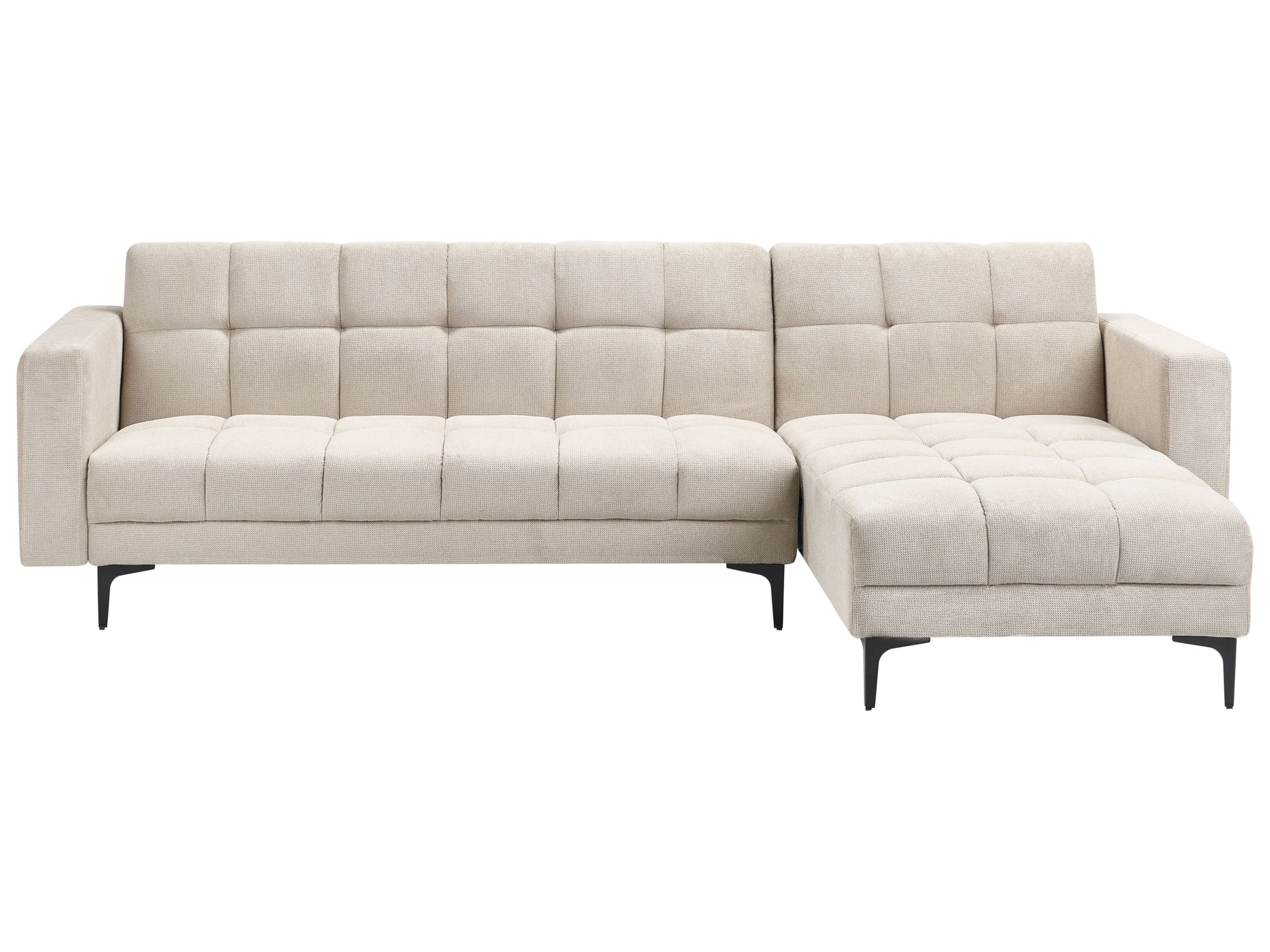 Modular Corner Sofa Bed ALNES Fabric Beige 4 Seater