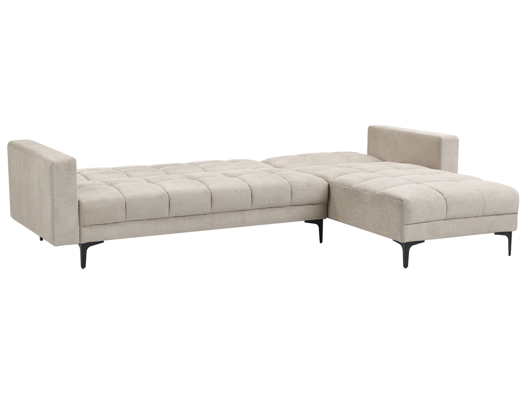 Modular Corner Sofa Bed ALNES Fabric Beige 4 Seater