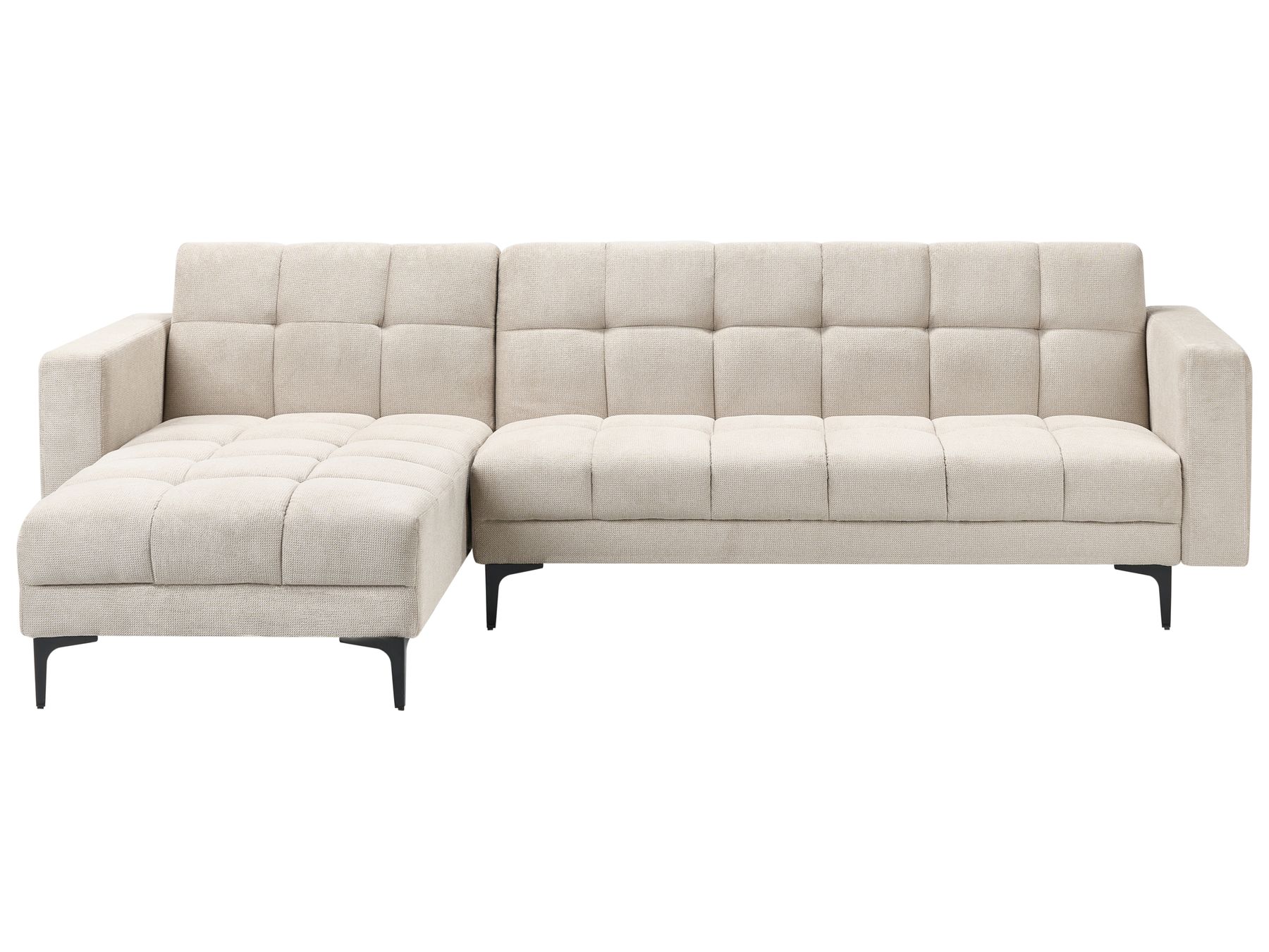 Modular Corner Sofa Bed ALNES Fabric Beige 4 Seater Right Hand